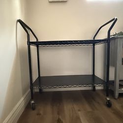 Modern 2-Tier Rolling Utility Cart – Like New! Heavy Du