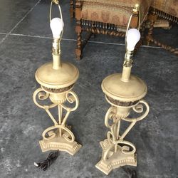 Heavy Pair Of Lamps (No Shades)