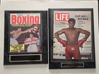 Muhammad Ali Signed Autographed Magazine Lot Plaque