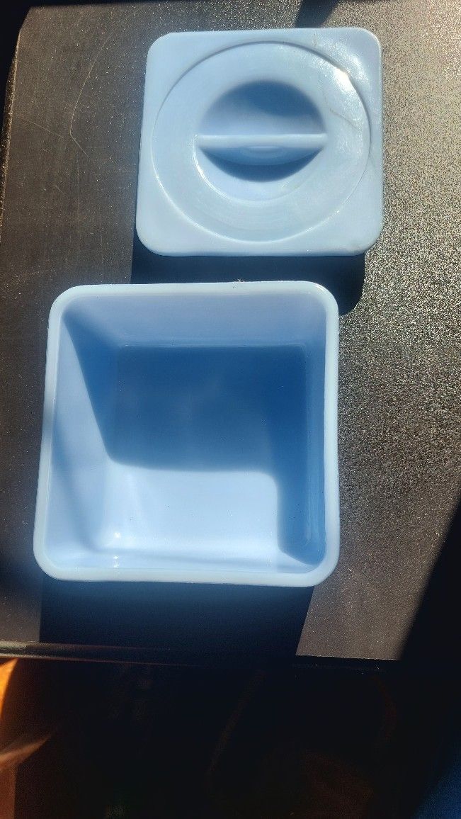Vintage Rare Delphite Blue Refridgerator Dish