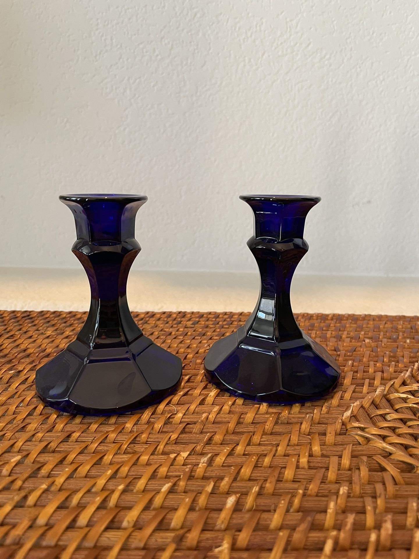 Dark Blue Taper Candle Holders