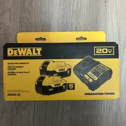 DEWALT 20V 2-Pack and Charger, 5.0 Ah, Battery 