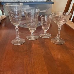 1940’s Rock Sharpe “Halifax” Stemware & Plates 