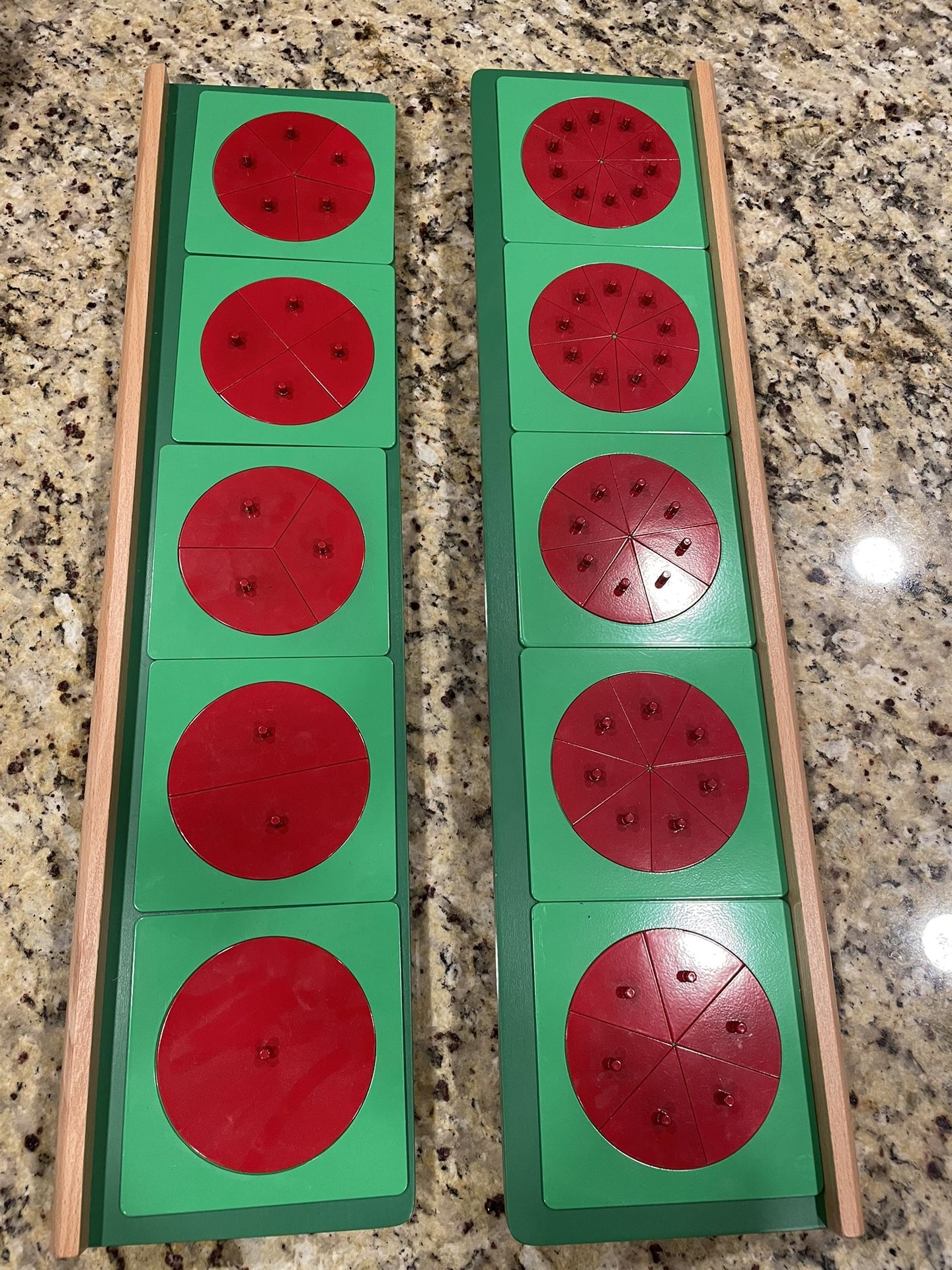 Montessori Fraction Circles With Two Stands