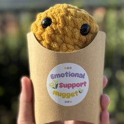 Emotional Support Chicken Nugget Handmade 🧶 Crochet 🧶 Plushie 