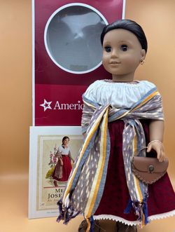 American Girl Josefina doll in meet outfit with box, book, and accessories
