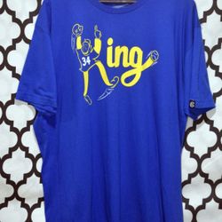 Seattle Mariners King Félix Hernández #34 blue short sleeve shirt size XXL