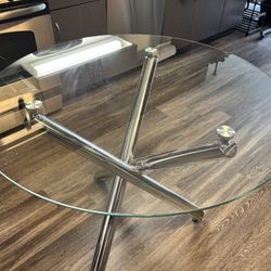 Like new glass table with chrome legs