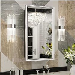 Silver bathroom medicine cabinets with mirror
