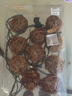 Ratan globe string lights