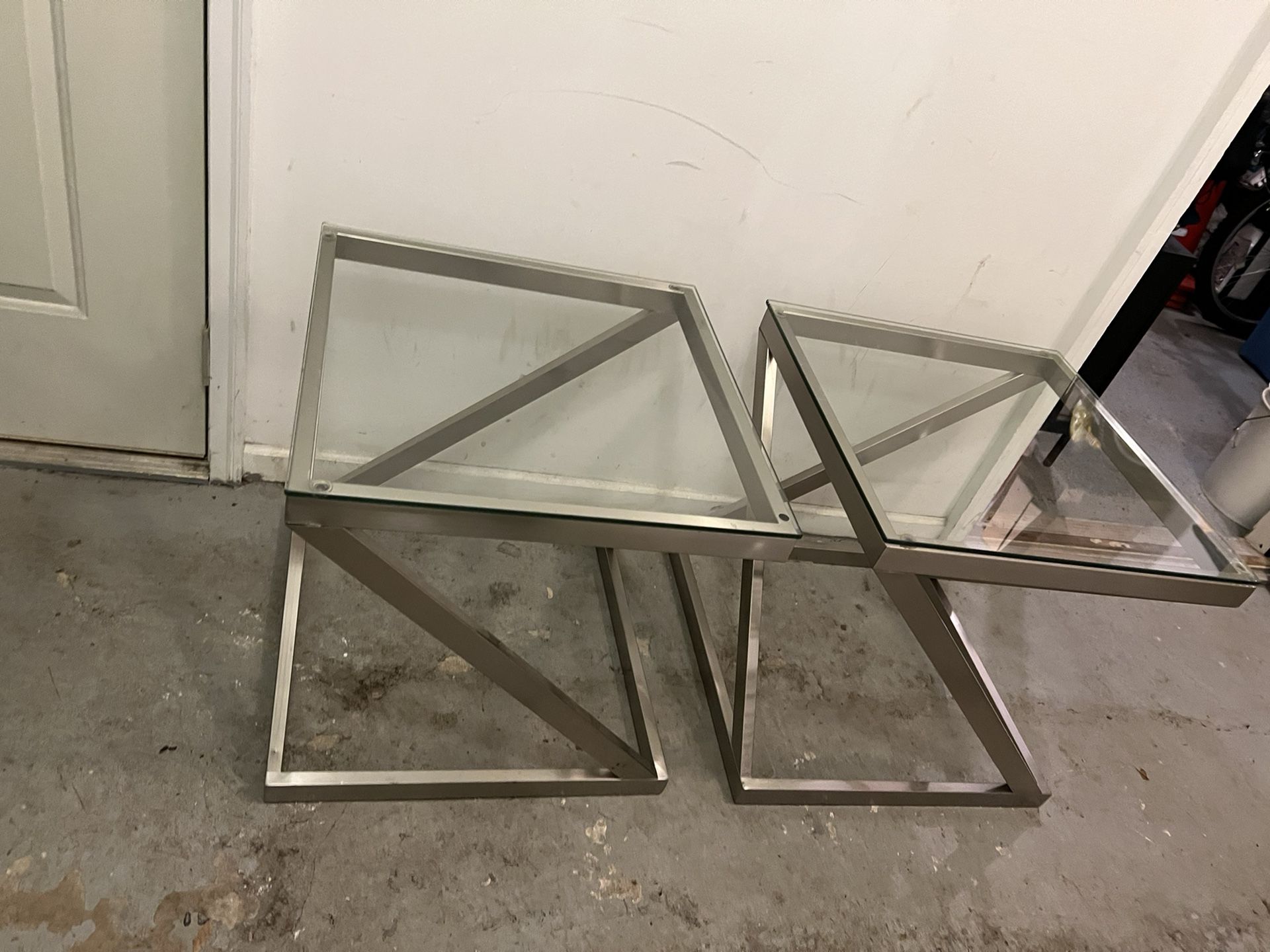 2 Small Glass Tables 