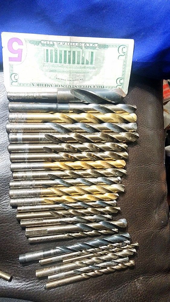 There are a lot of drill bits of all sizes, and most are unused at 45 a pack or 150 all