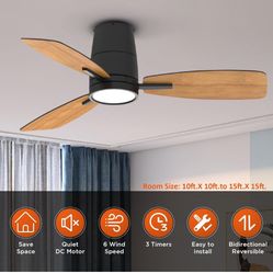 TALOYA Ceiling Fan with Lights and Remote Control 42 inch Multifunctional Quiet