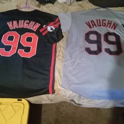 (New) 2 Baseball Jerseys 99#vaughn ,blue/red & Grey/blue . Never Worn ' Size Large ,$40 Both