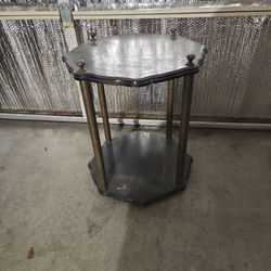 Black And Brass Small Table 