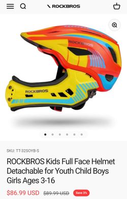 ROCKBROS Kids Full/Half Face Helmet

Detachable
Ages 3-16