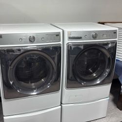 Kenmore Elite Washer Electric Dryer Set With Pedestals