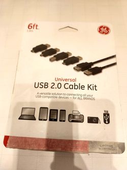 GE 6FT Universal USB 2.0 Cable Kiy