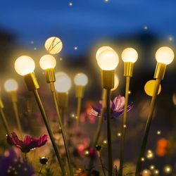 4-Piece $10 Solar Firefly Garden Lawn Lights, Outdoor Waterproof Landscape Decorative Lighting for Yard and Patio