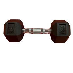 12.5 Lb Rubber Hex Dumbbell