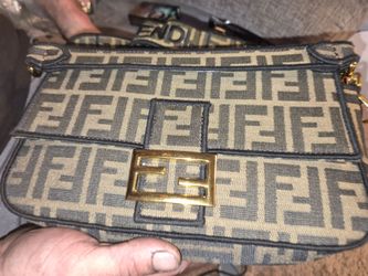 Authentic Fendi Zucca Monogram Canvas Baguette Bag