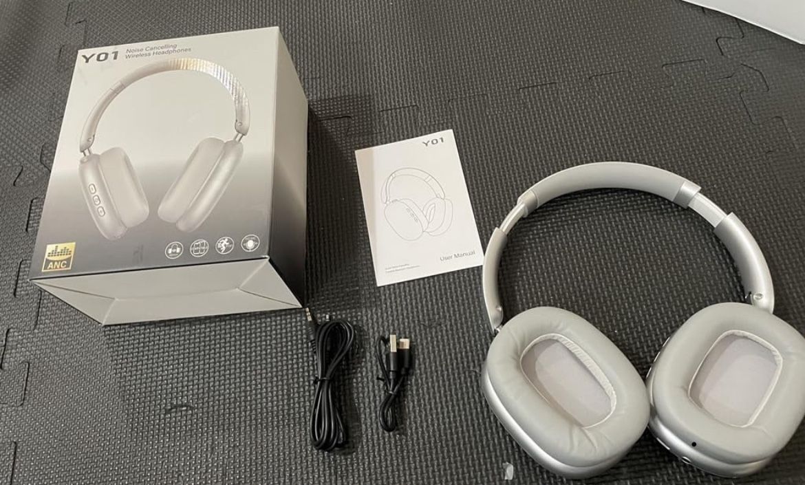 Y01 Wireless Over Ear Headphones, Noise Canceling Bluetooth 5.3 Headphones with Microphones,Hi-Res Audio,48H Playtime,Foldable,Breathable Soft Earpads