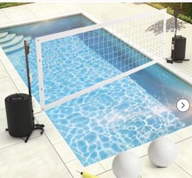 Brand New - Swimming Pool Volleyball Net Set with Weighted Bases