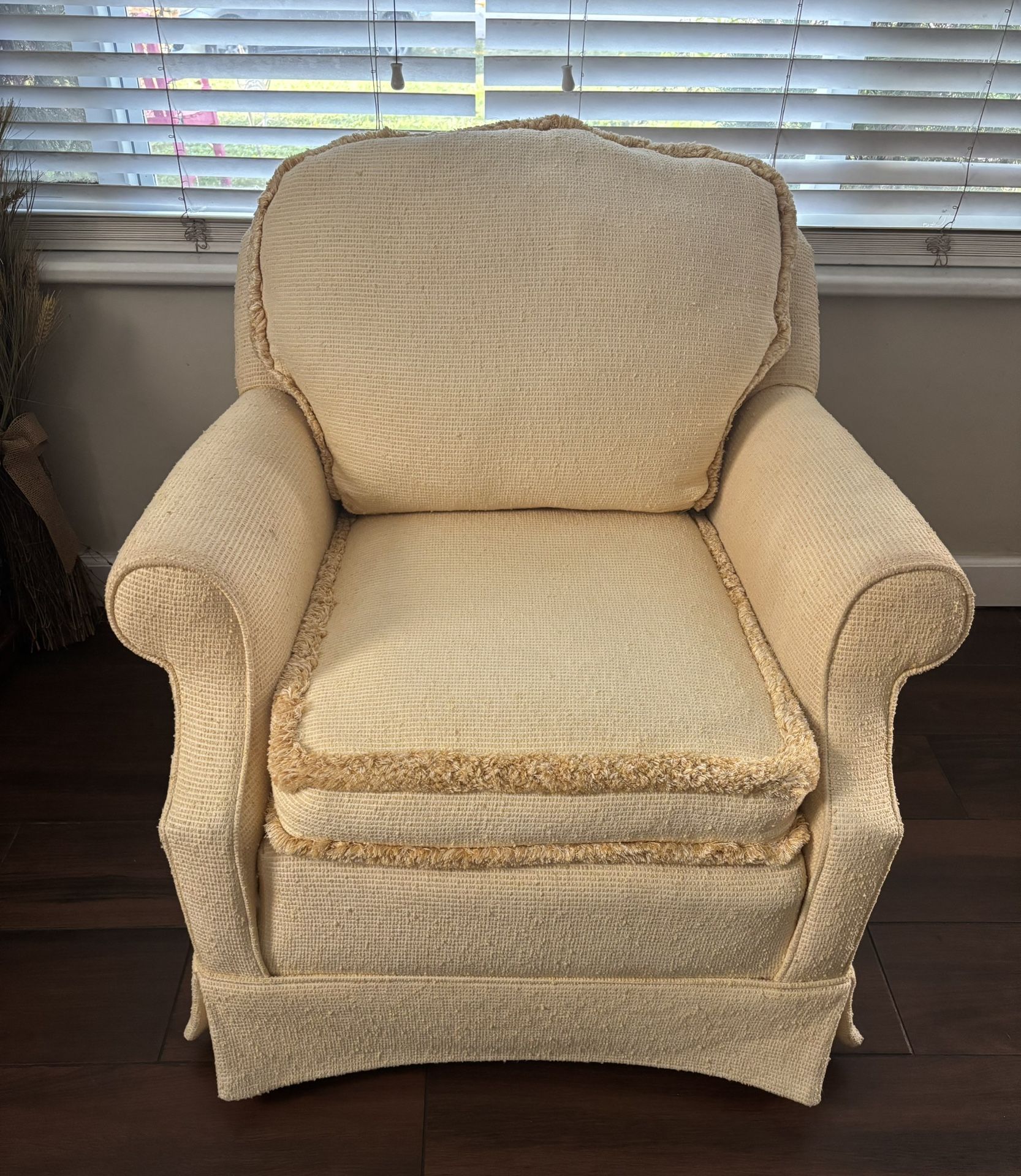 Antique William Allen Yellow Armchair