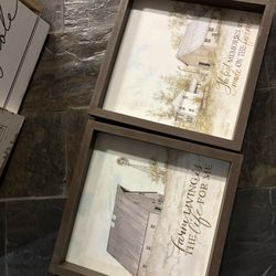 two Farmhouse Pictures wall art 