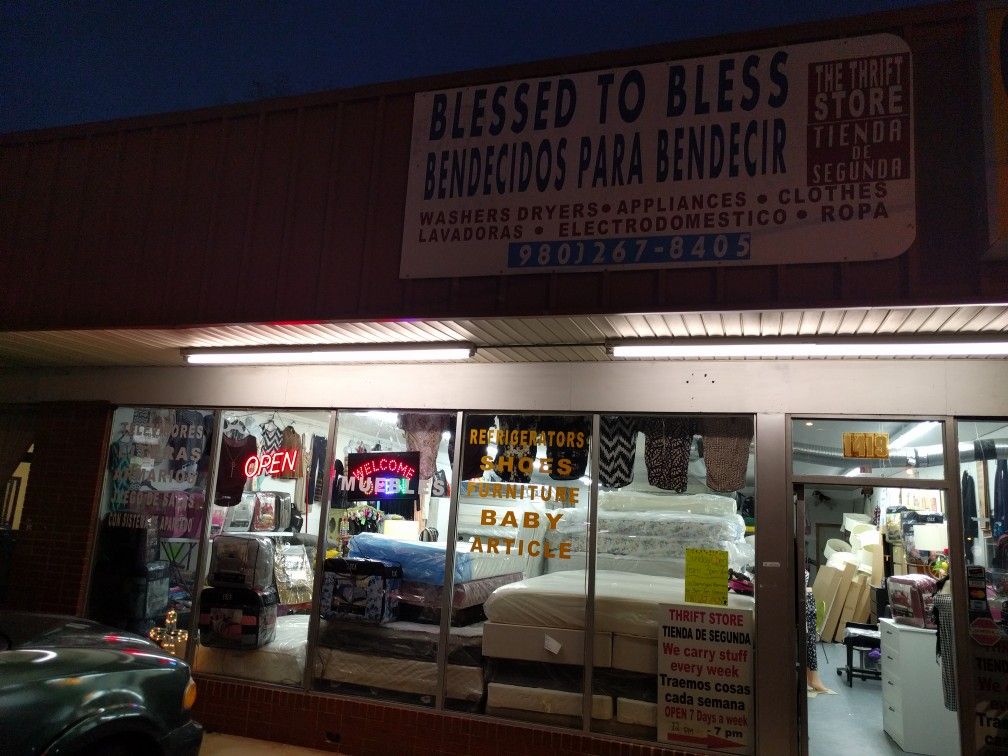 Thrift Store blessed to bless we are located at 1419 eastway drive Charlotte North Carolina 28205