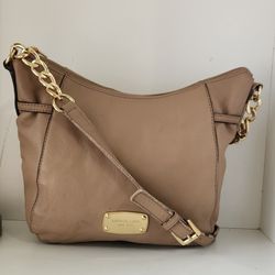Michael Kors Nude Pebbled Leather Crossbody Bag