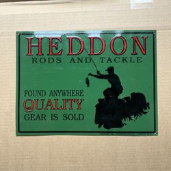 VINTAGE HEDDON RODS Sign 