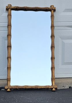 Vintage Faux Bamboo Mirror 