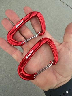 Snap On Tools Large Carabiner Set Of 2 Heavy Duty Aluminum Tether Red