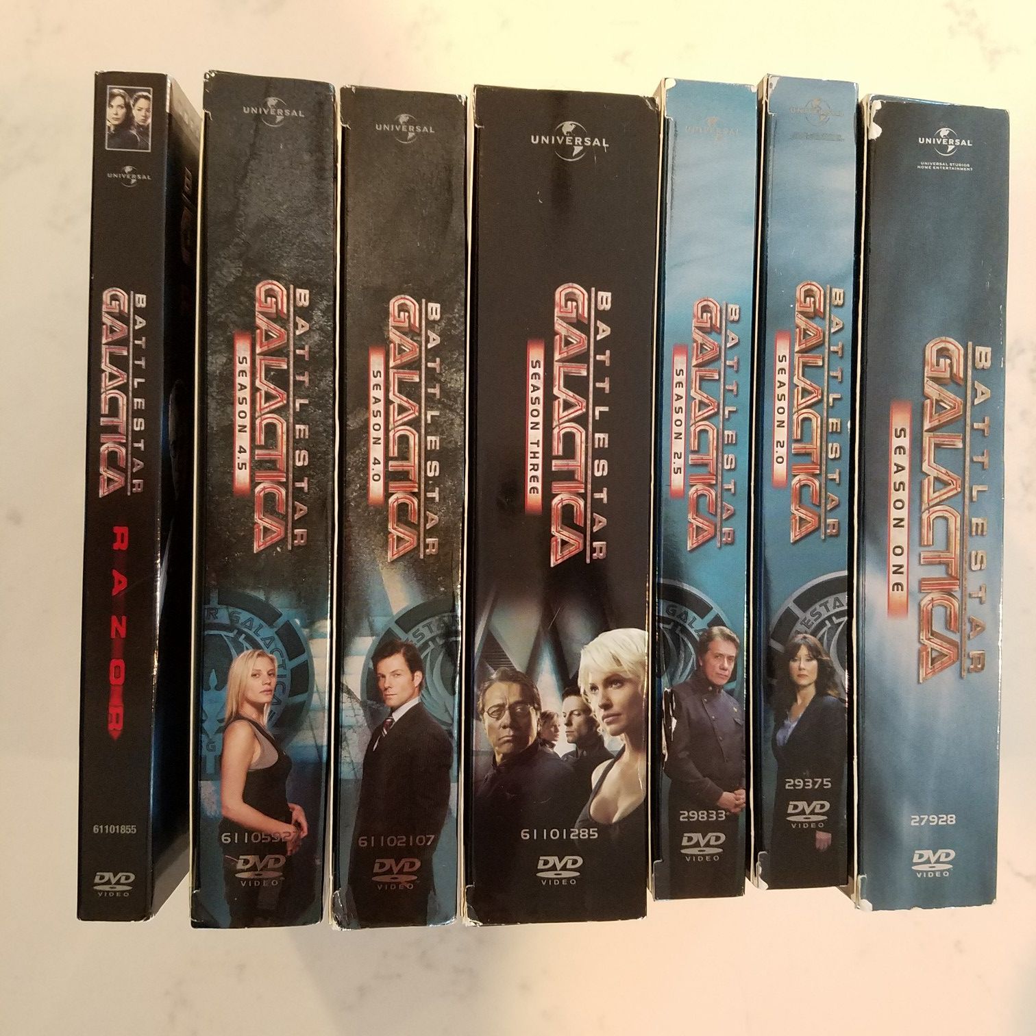 Battlestar Galactica DVD lot Seasons 1-4 and Extended Razor