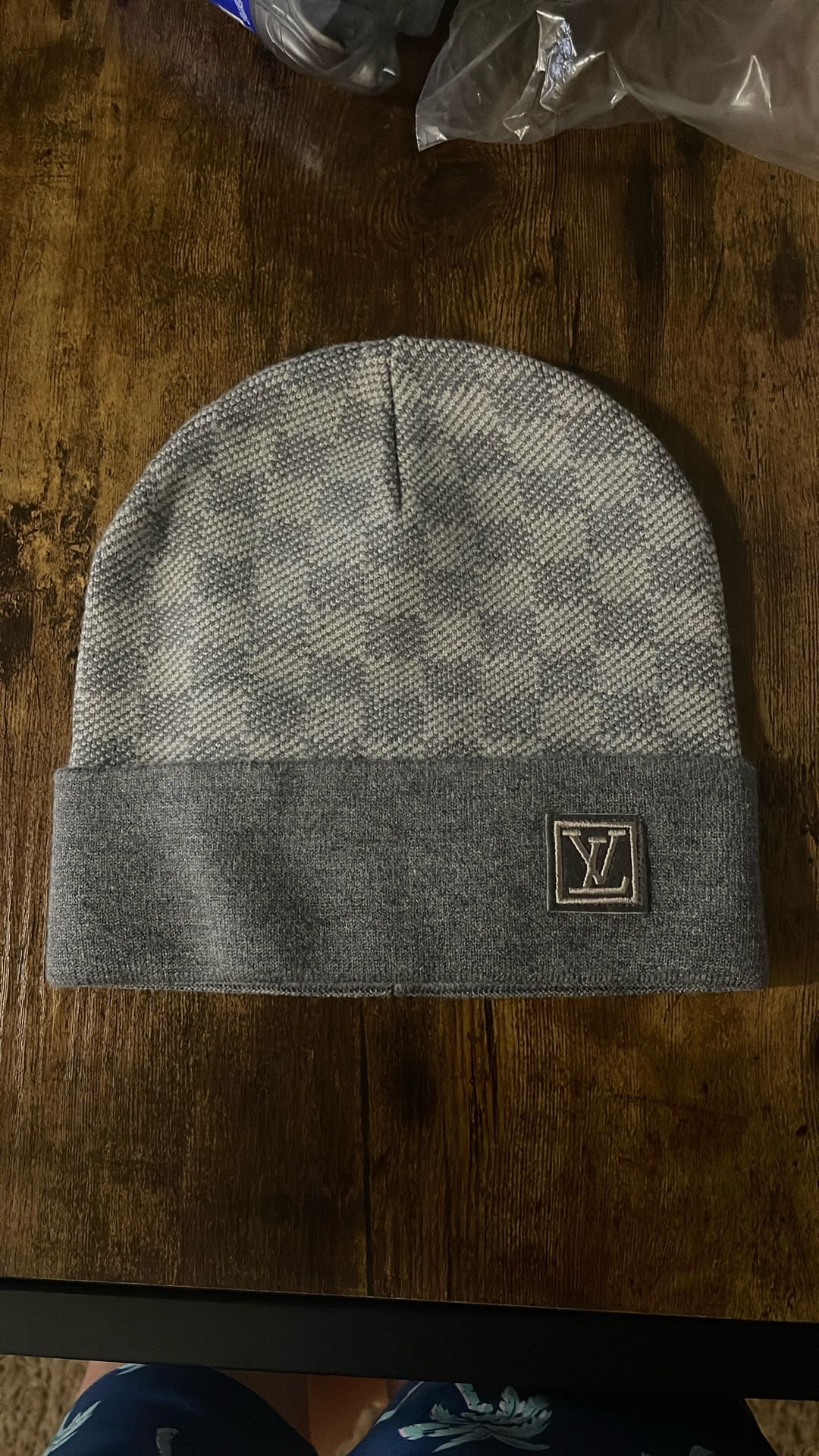 Louis Vuitton Beanie Gray Checkered