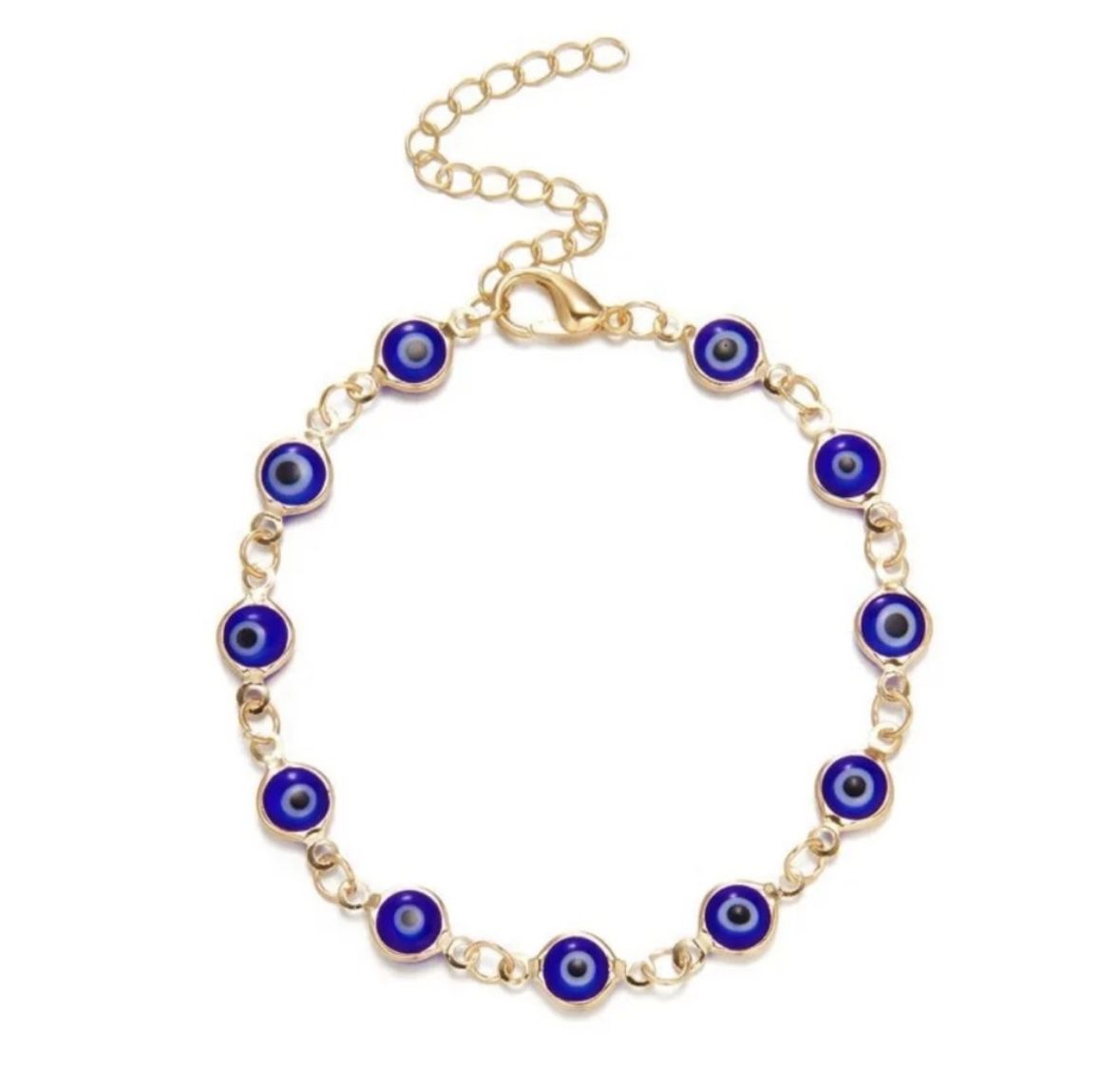 Blue Gold Evil Eye Bracelet