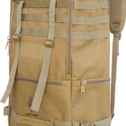 Waterproof Tactical Duffle Backpack, 55L, Cargo Model (Khaki