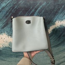 COACH Light blue Crossbody bucket Purse