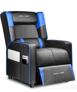 GTPLAYER Gaming Recliner Chair for Living Room Racing Style Single PU Leather Gaming Sofa for Adults Modern Game Recliners Ergonomic Comfortable Home 