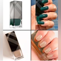 NEW Lot of 2x [Burberry] Nail Polish Gold & Dark Bottle Green, 8 ml each