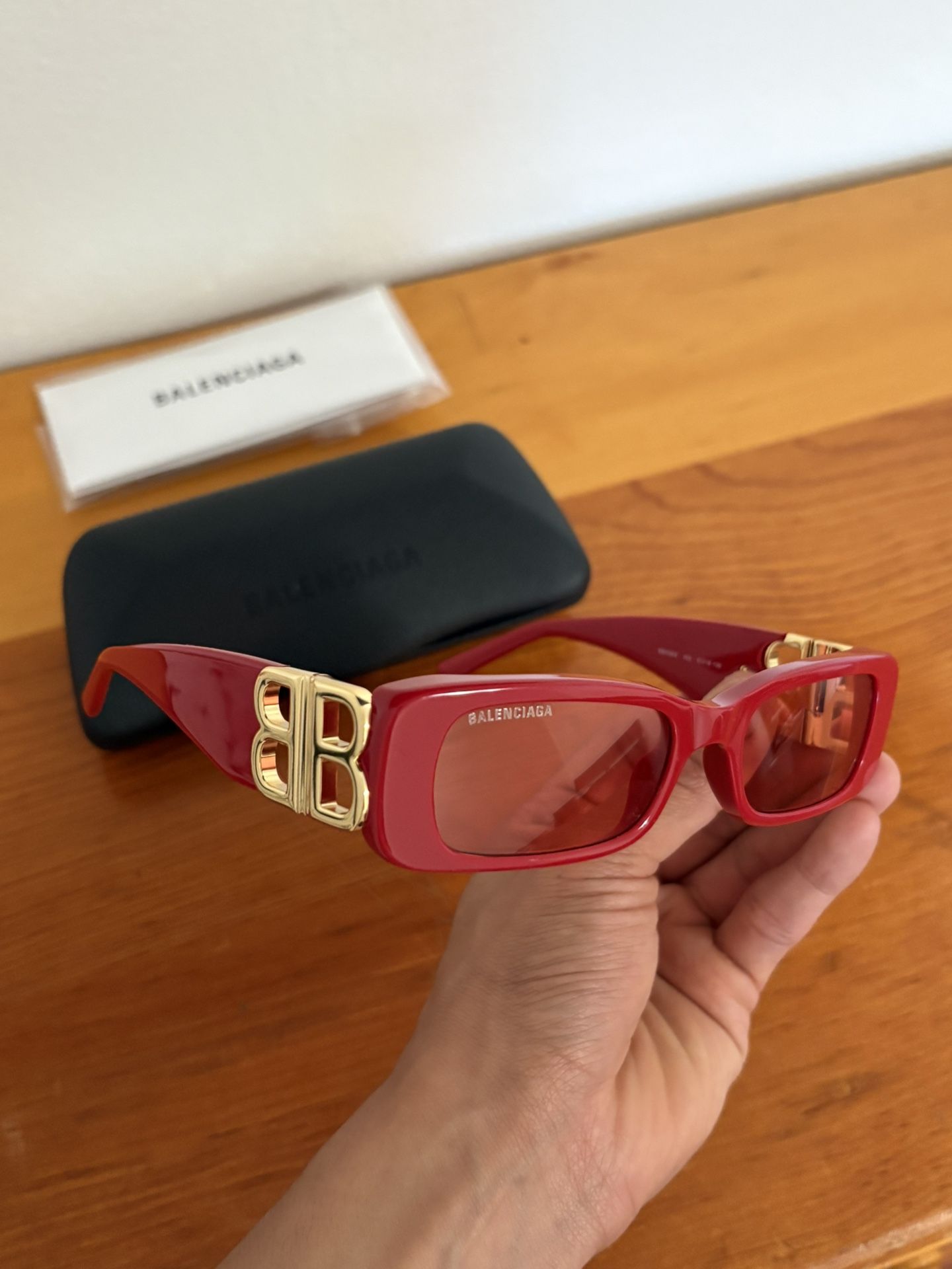 Balenciaga Red Gold Glasses Brand New