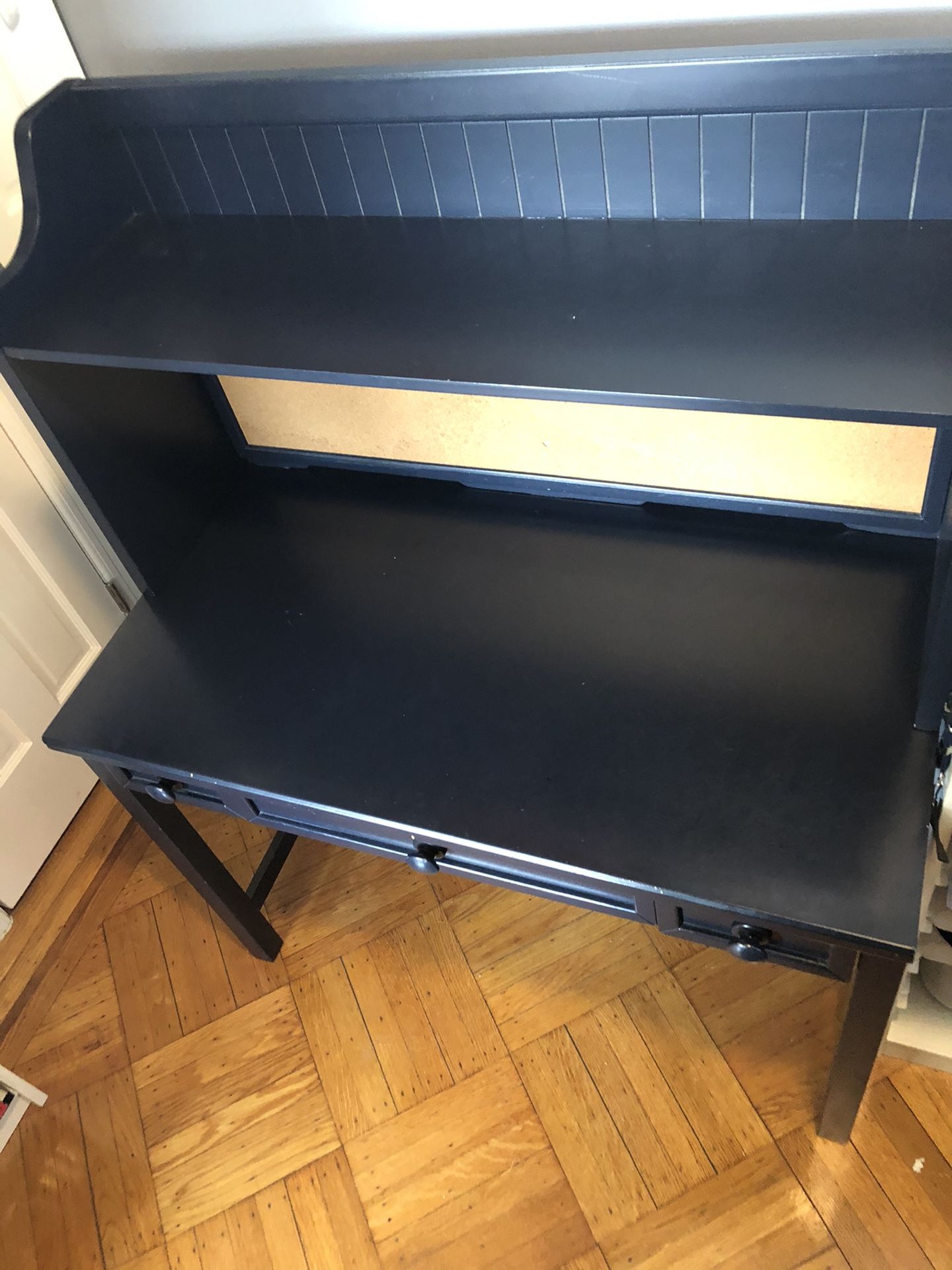 Solid Wood Navy Blue Desk With Hutch for Sale in Brooklyn, New York