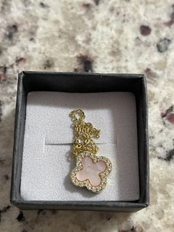 925 Silver Gold Four Leaf Clover Necklace 