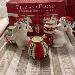 Fitz and Floyd Christmas Bunny Blooms