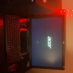 Acer Computer Monitor And Set Up With 2 Computers Mouses