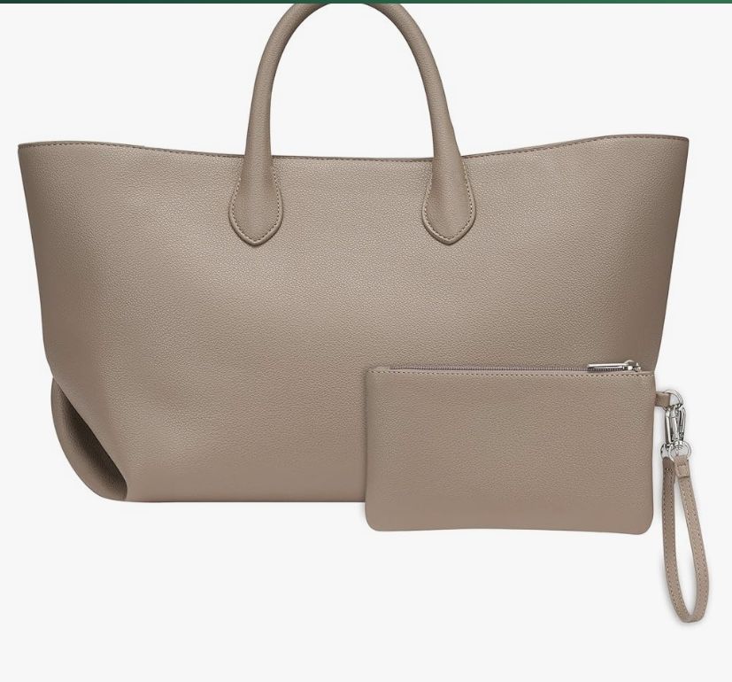 CHUNLI Leather Tote Bag for Women, Large Top-handle Handbags with Detachable Pocket for Work Travel Events Casual CHUNLI Leather Tote Bag for Women,