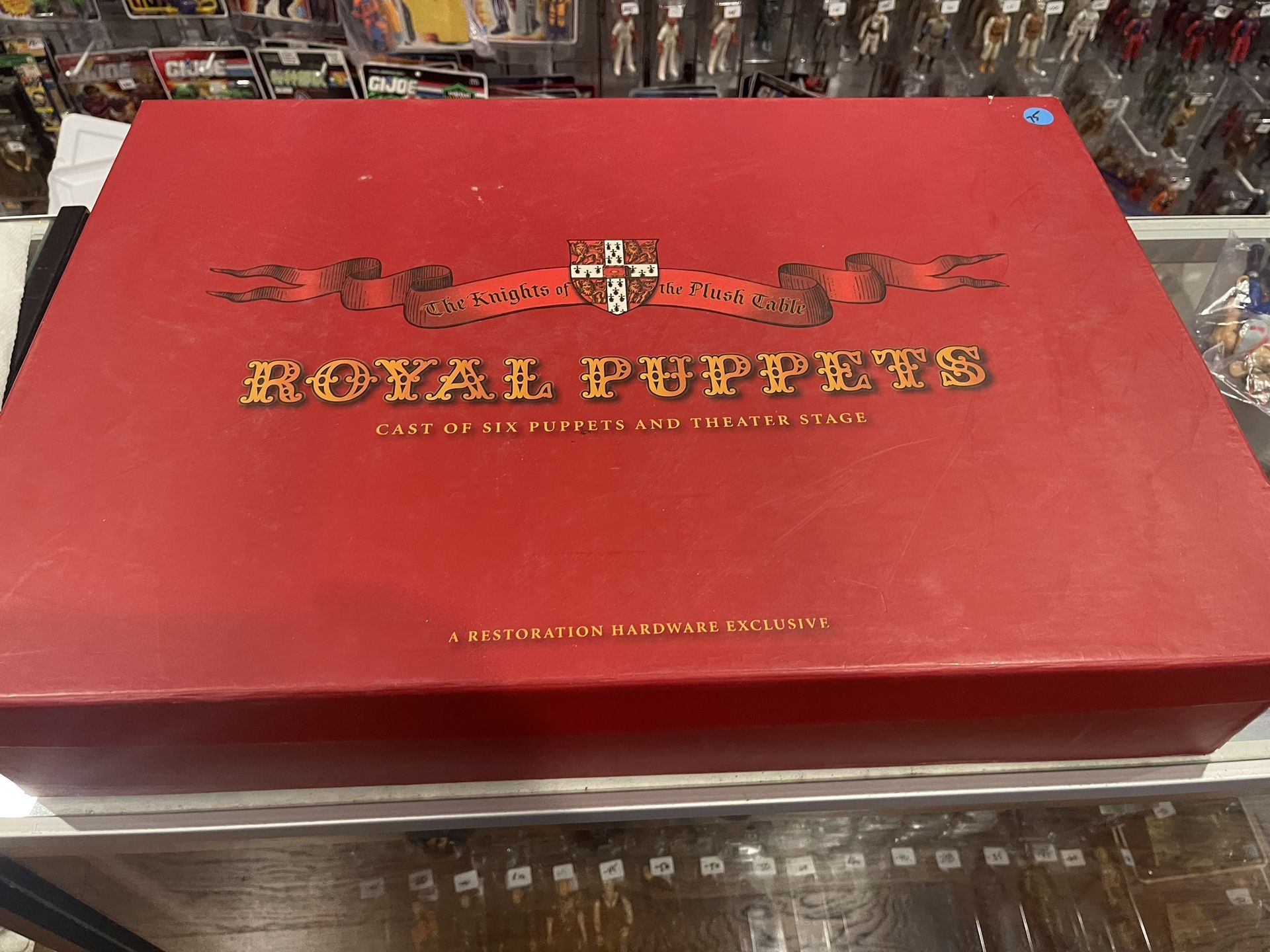 The knights of the plush Table Royal puppets cast of six puppets and theater stage. $75 today at the shop.