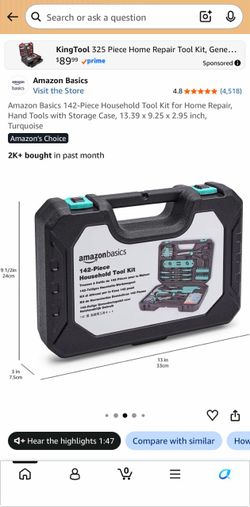 Amazon Basics 142-Piece Household Tool Kit