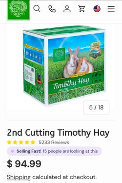 2nd cutting Premium Timothy hay 40lbs